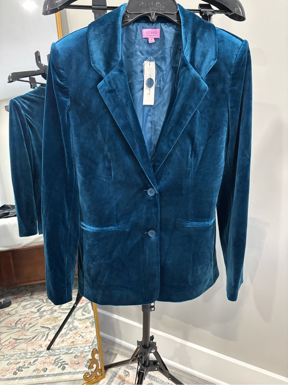 miami Teal Velvet Blazer Jacket